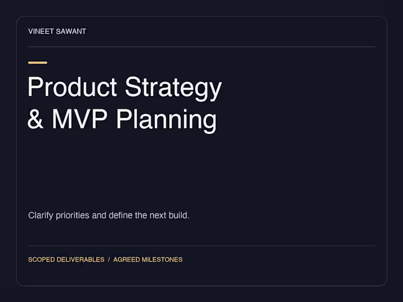 Cover image for Product Strategy & MVP Planning