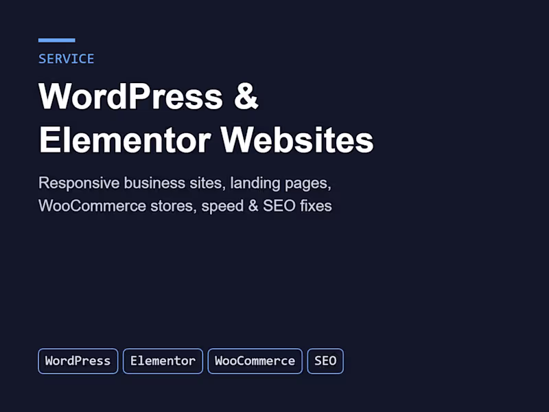 Cover image for WordPress & Elementor Website Development