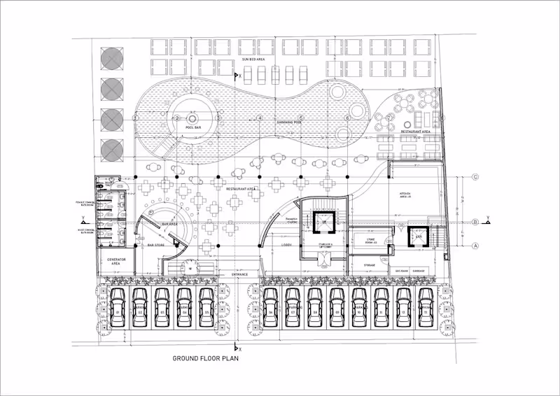 Cover image for working drawings proposed hotel thale sri lanka :: Behance