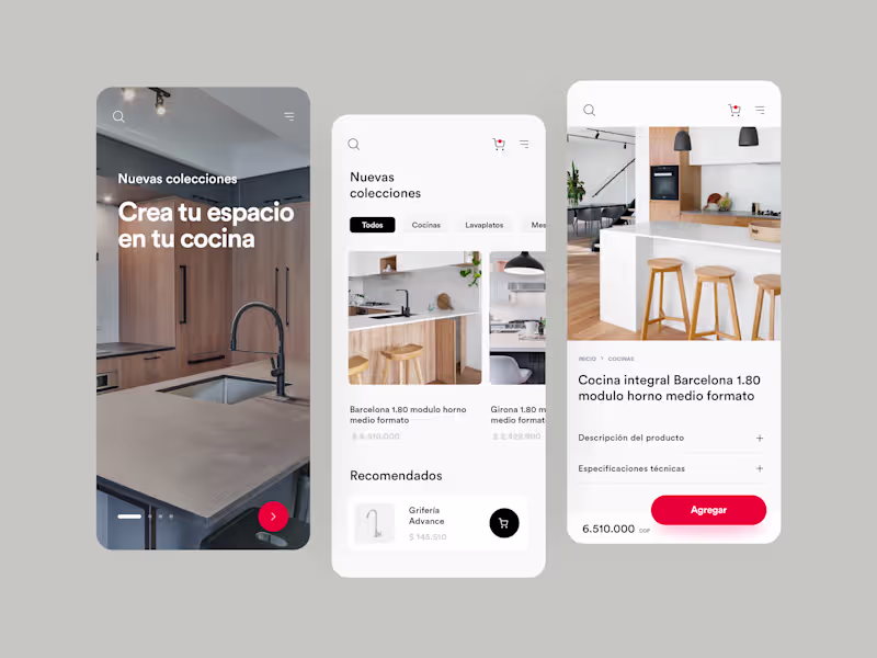 Cover image for E-commerce mobile for shopping online about kitchen