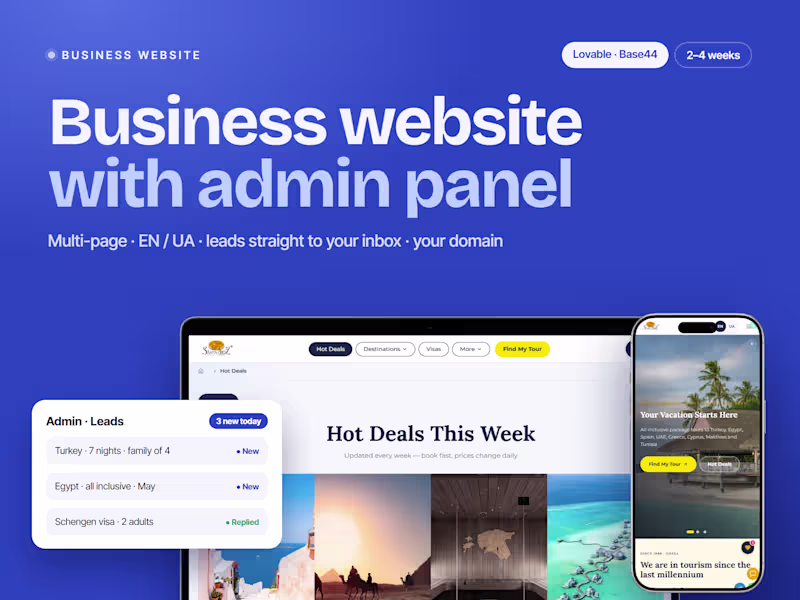 Cover image for Business Website with Admin Panel — Design, Build & Launch