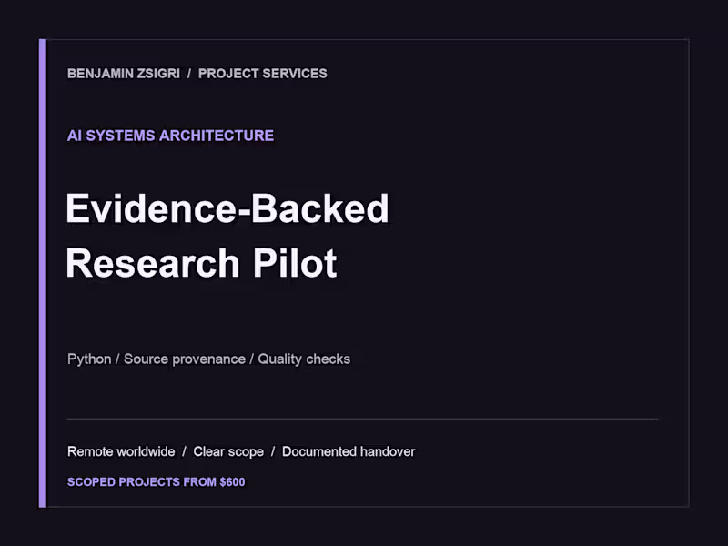Cover image for Evidence-Backed AI Research & Data Pipeline Pilot