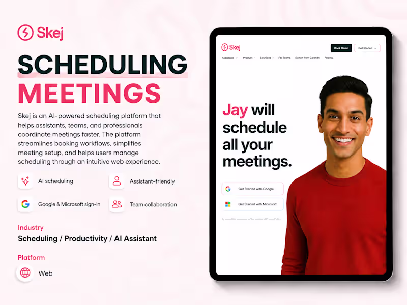 Cover image for Skej — Conversational AI Scheduling Platform