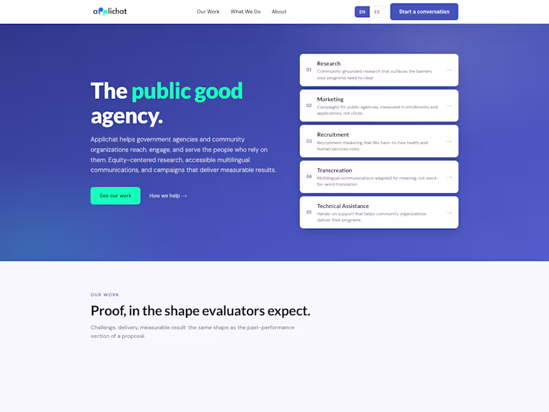 Cover image for Applichat: Bilingual SaaS Marketing Site