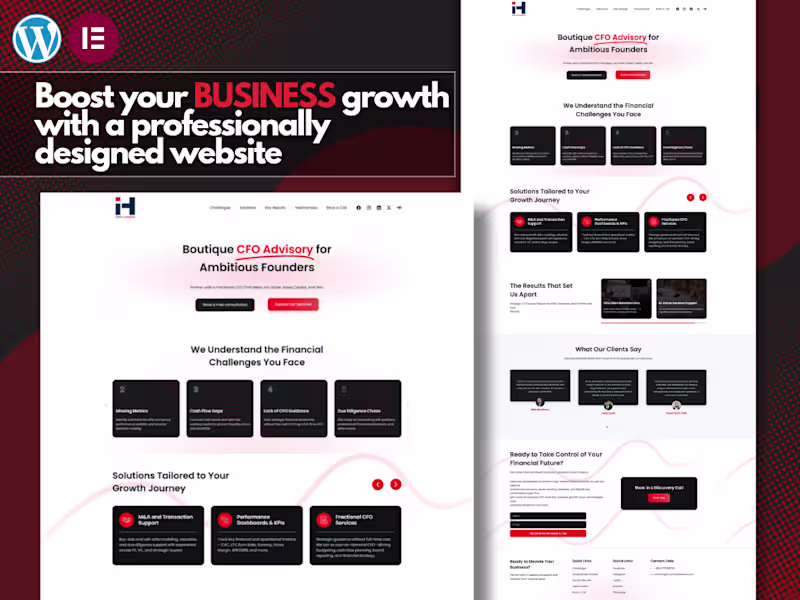 Cover image for Wordpress Elementor Protfolio Webiste Design