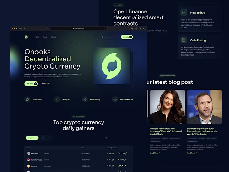 Cover image for Cryptocurrency Landing Page