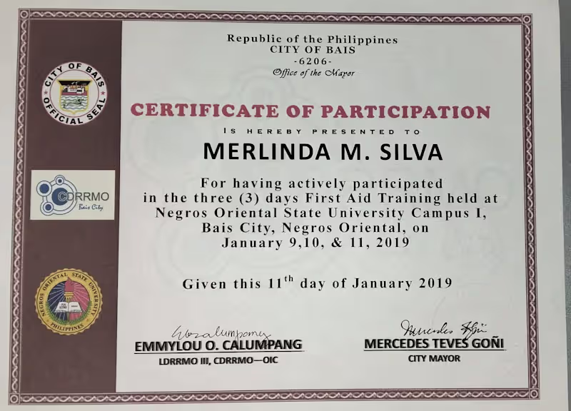 Cover image for Certificate of Participation : First