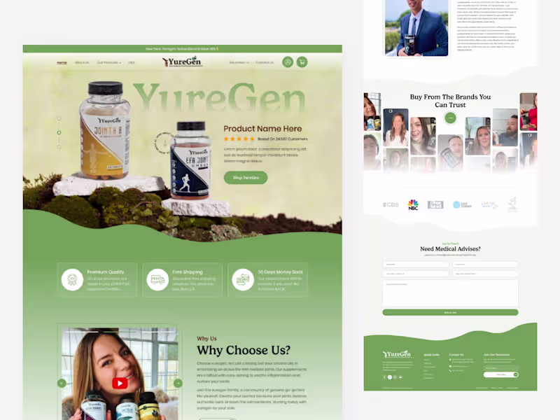 Cover image for Website Design and Development for supplement brand "Yuregen"