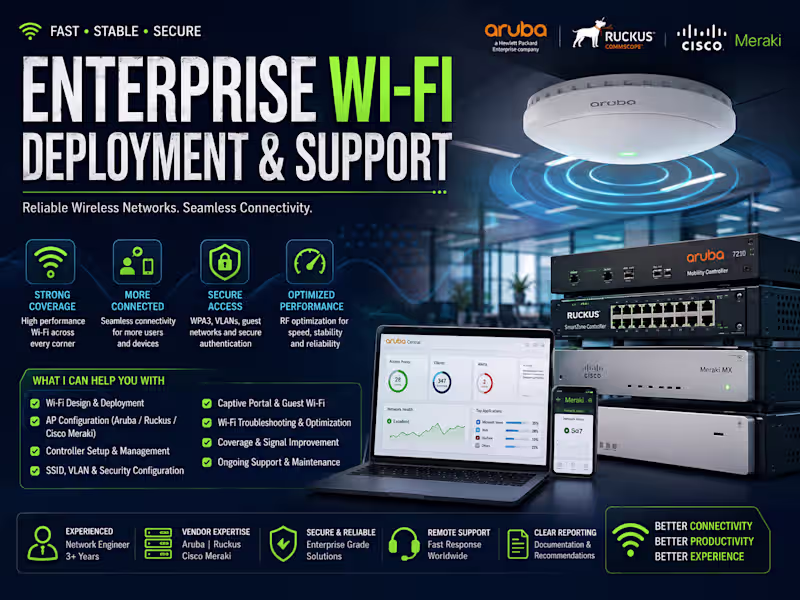 Cover image for Enterprise Wi-Fi Deployment & Troubleshooting
Focus: