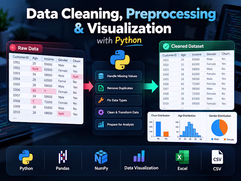 Cover image for Data Cleaning, Preprocessing & Visualization with Python