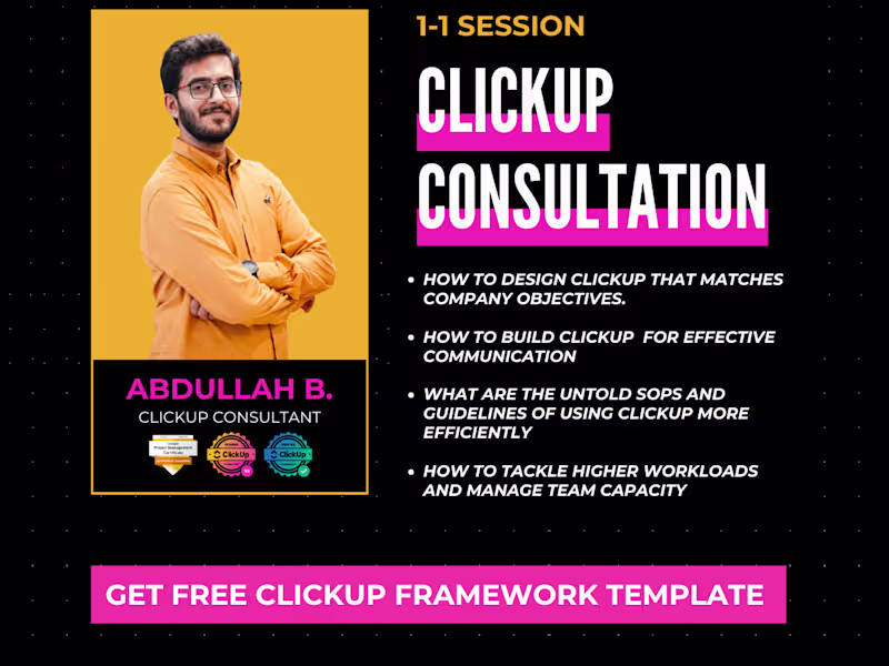 Cover image for 👨‍🏫 ClickUp Consultation Call (90 minutes)