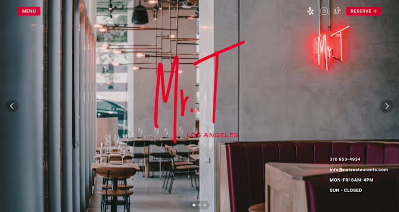 Cover image for Website Redesign for Mr. T’s Restaurant in Los Angeles