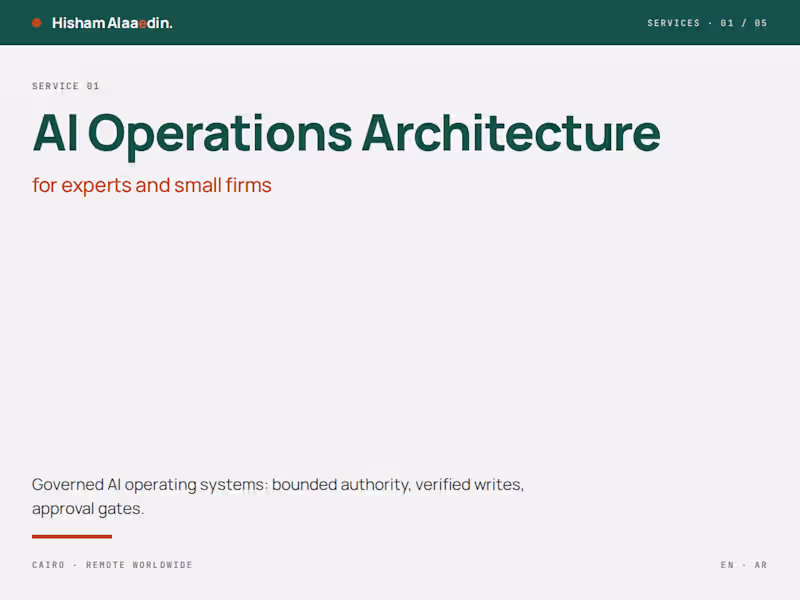 Cover image for AI Operations Architecture for Experts and Small Firms
