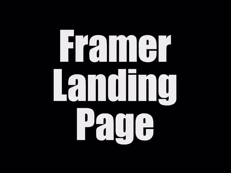 Cover image for Landing Page in Framer