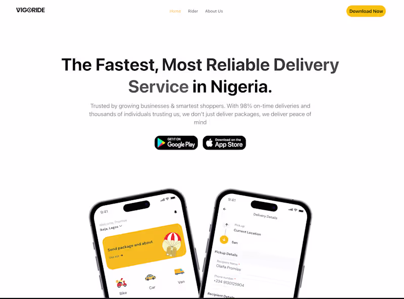 Cover image for https://www.vigoride.net/ The Fastest, Most Reliable Deliver...