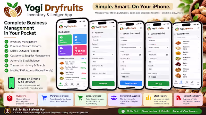 Cover image for Yogi Dryfruits — Mobile Inventory