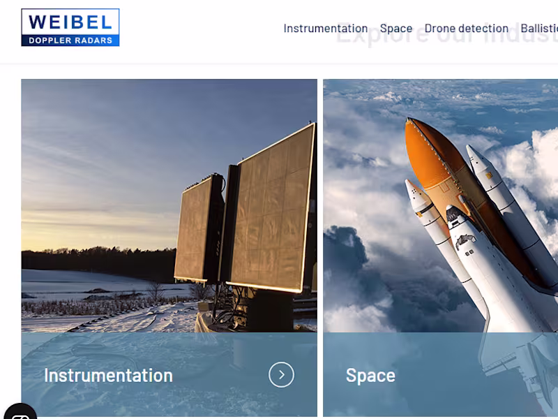 Cover image for Website design and development on Weibel Doppler Radars