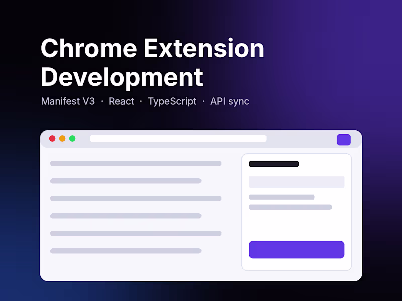 Cover image for Chrome Extension Development (Manifest V3, React)