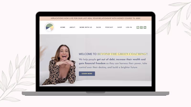 Cover image for Kajabi Website Rebrand for Beyond The Green Coaching
