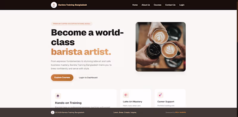 Cover image for A professional barista academy offering