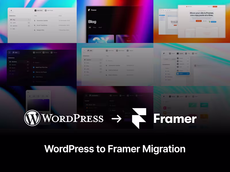 Cover image for WordPress to Framer Migration