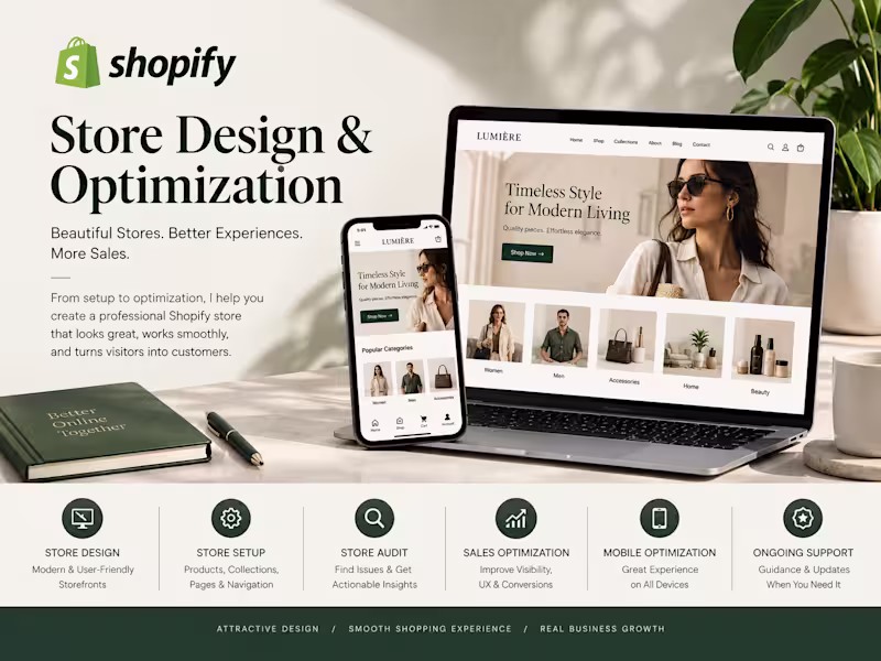 Cover image for Shopify Store Design, Setup & Optimization