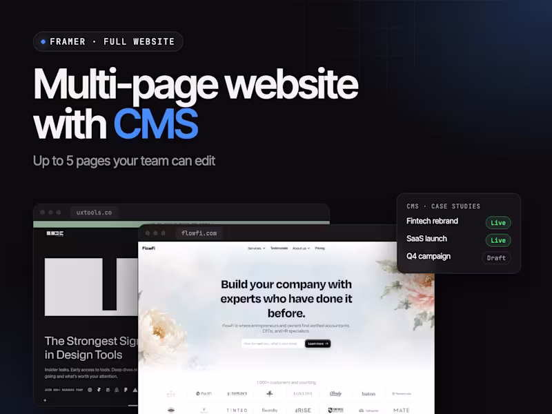 Cover image for Framer Website (up to 5 pages) with CMS
