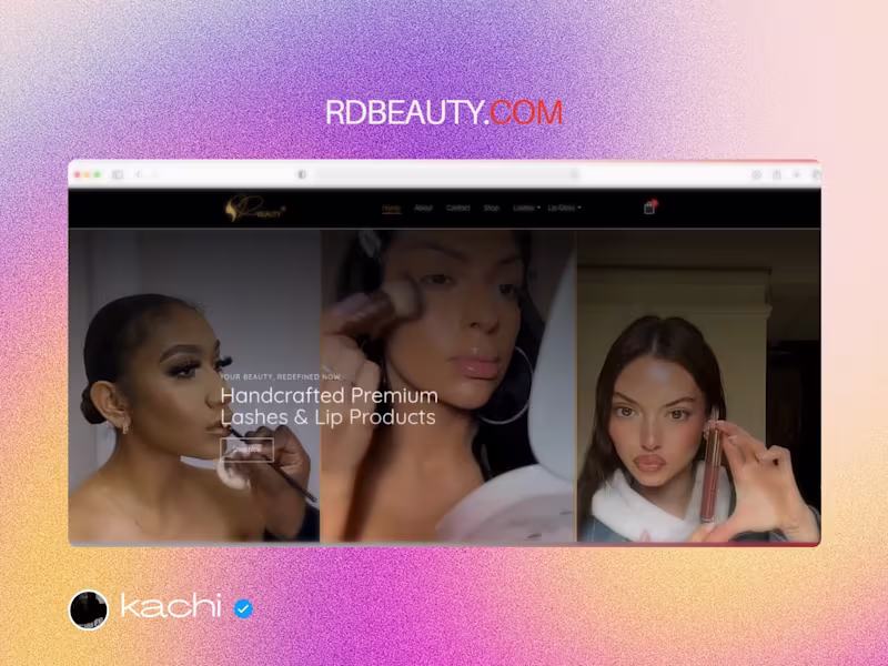 Cover image for Website for a Eye Lash & Lip Gloss Brand