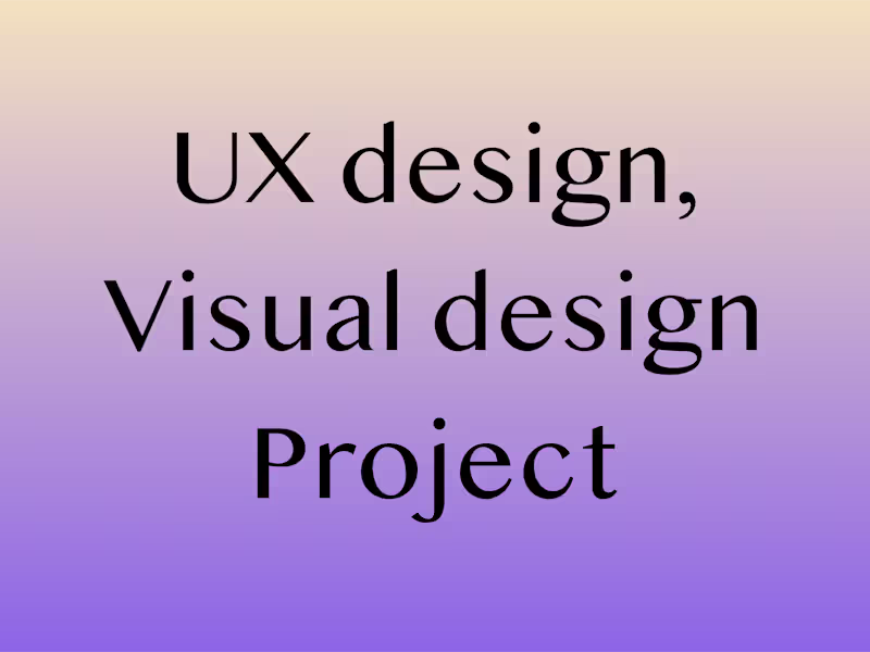 Cover image for UX design, Visual design Project