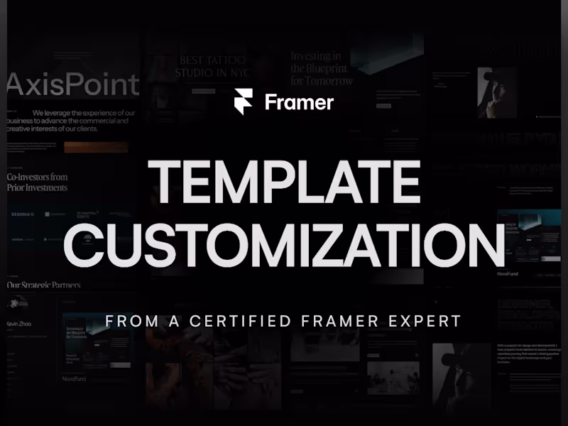 Cover image for Framer Template Customization