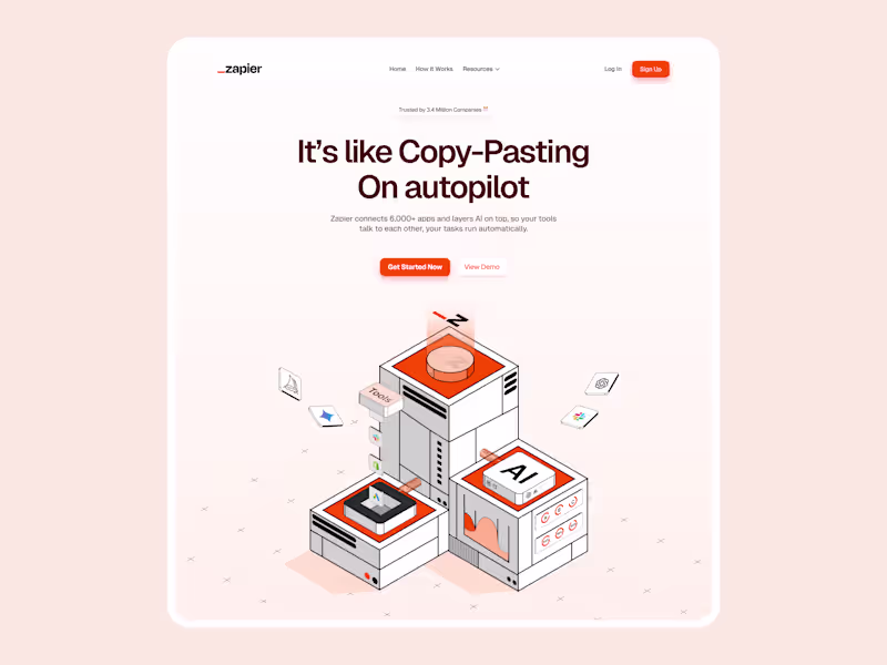 Cover image for What is Zapier had Isometric Illustration design theme 🤌 Za...