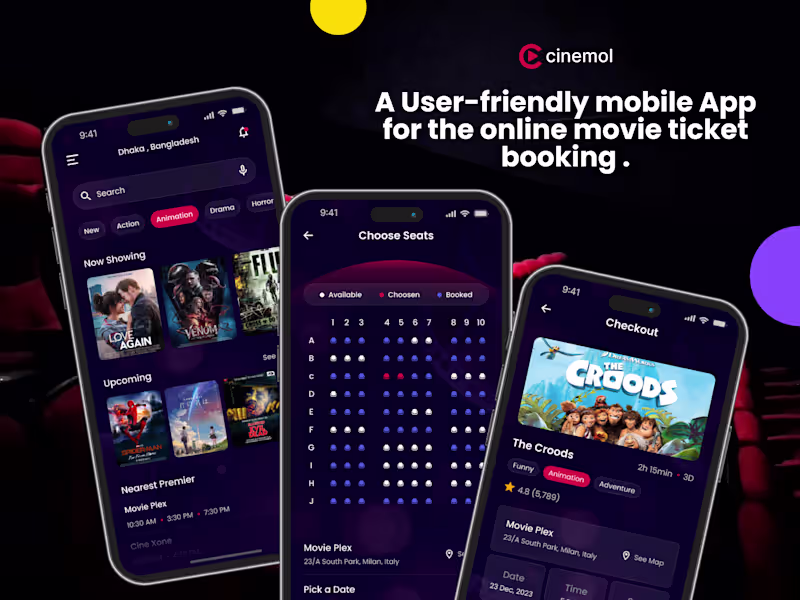 Cover image for Cinemol-Movie Ticket Booking App