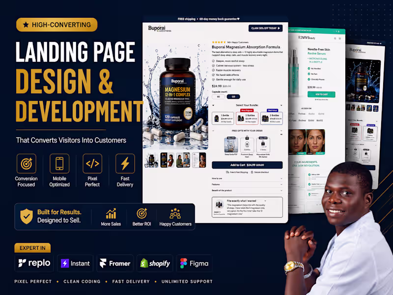 Cover image for Landing Page design and development 