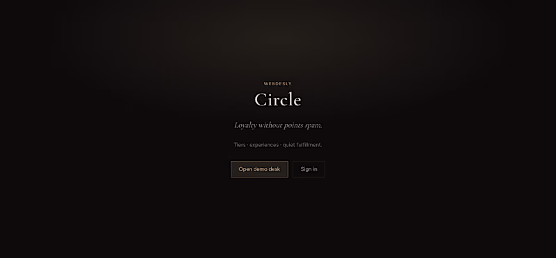 Cover image for Webdesly Circle — Luxury Loyalty