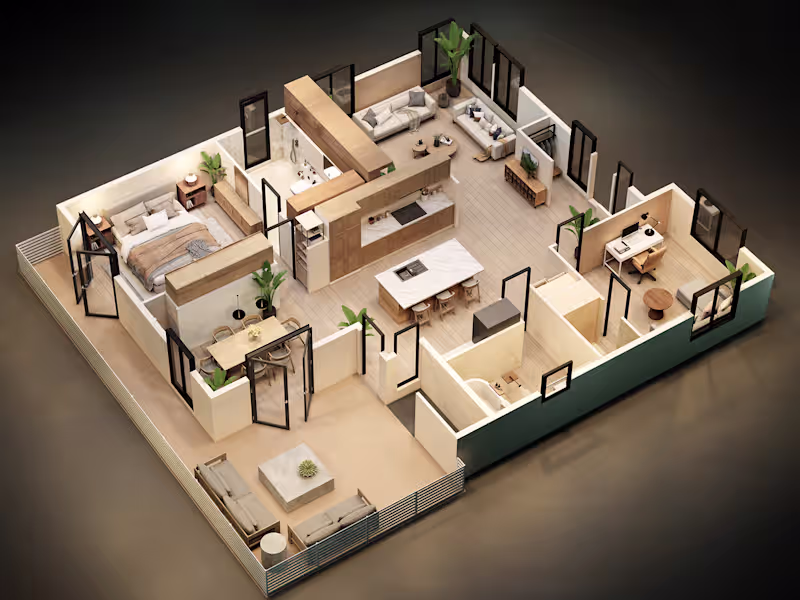 Cover image for Contemporary Residential 3D Isometric Floor