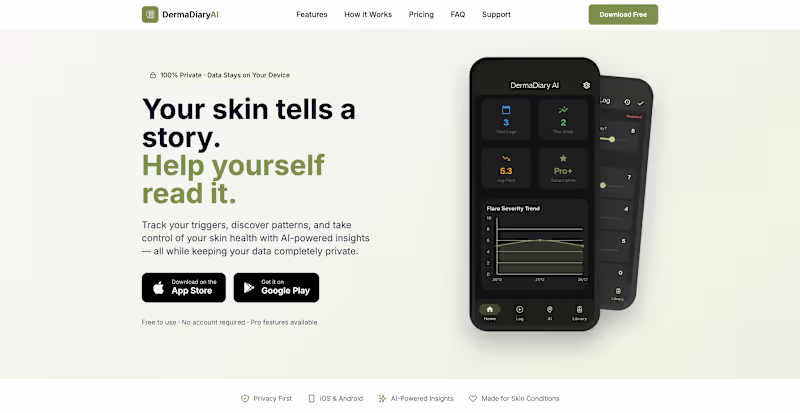 Cover image for DermaDiary AI - Use AI insights to improve your eczema