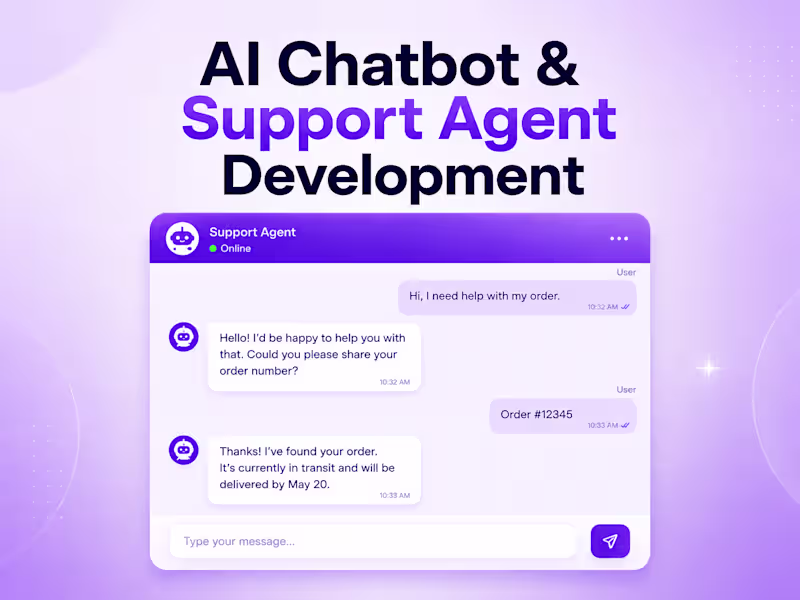 Cover image for AI Chatbot & Support Agent Development