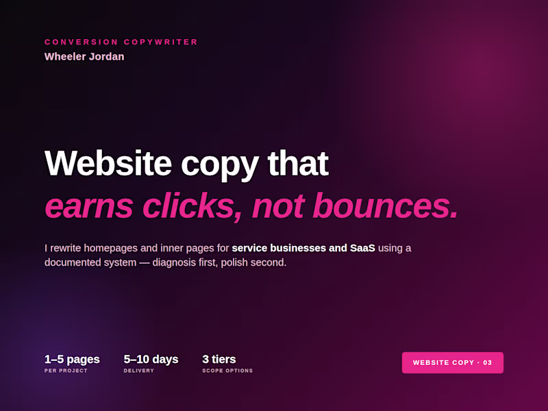 Cover image for Website Copy Rewrite for Service Businesses and SaaS