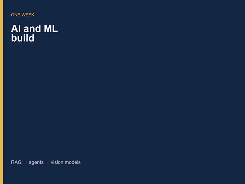 Cover image for AI and ML build: RAG, agents, or vision
