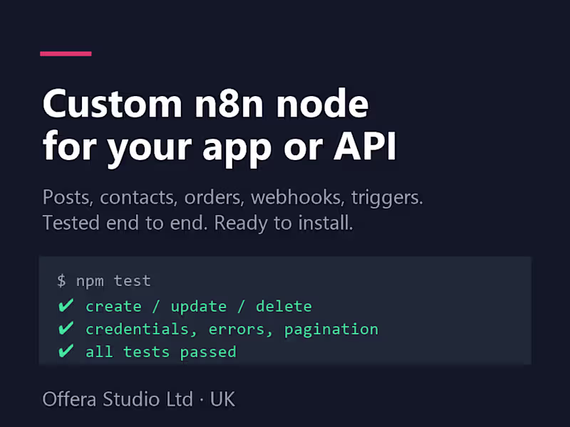 Cover image for Custom n8n node for any app with an API