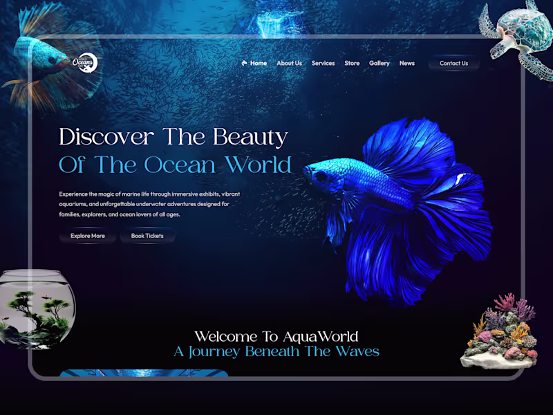 Cover image for Aquarium & Marine Life Website