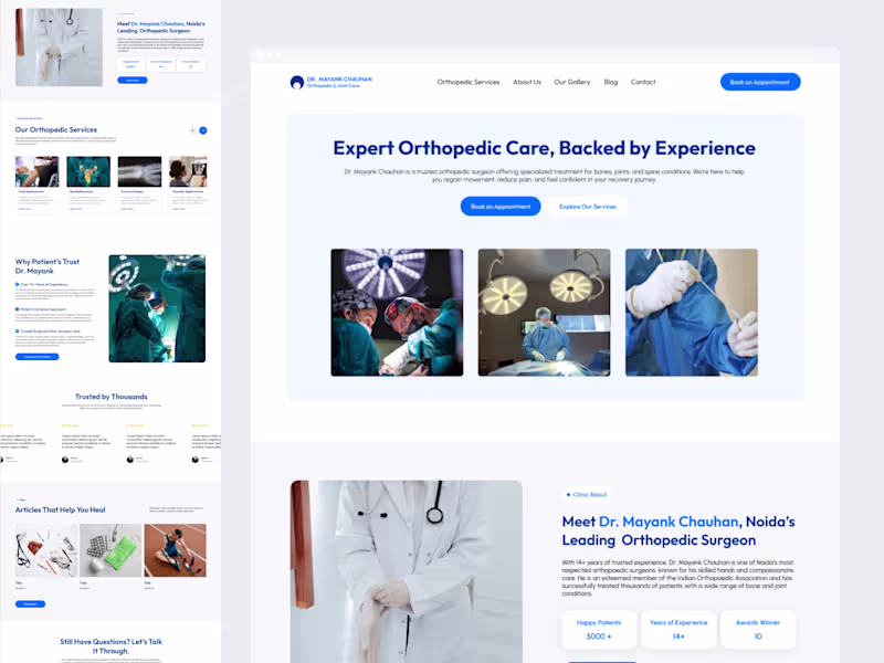 Cover image for Website redesign for an orthopedic surgeon to improve patien...