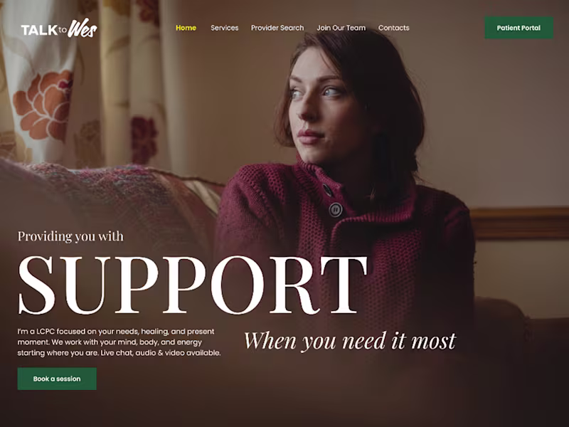 Cover image for Talk to Wes website