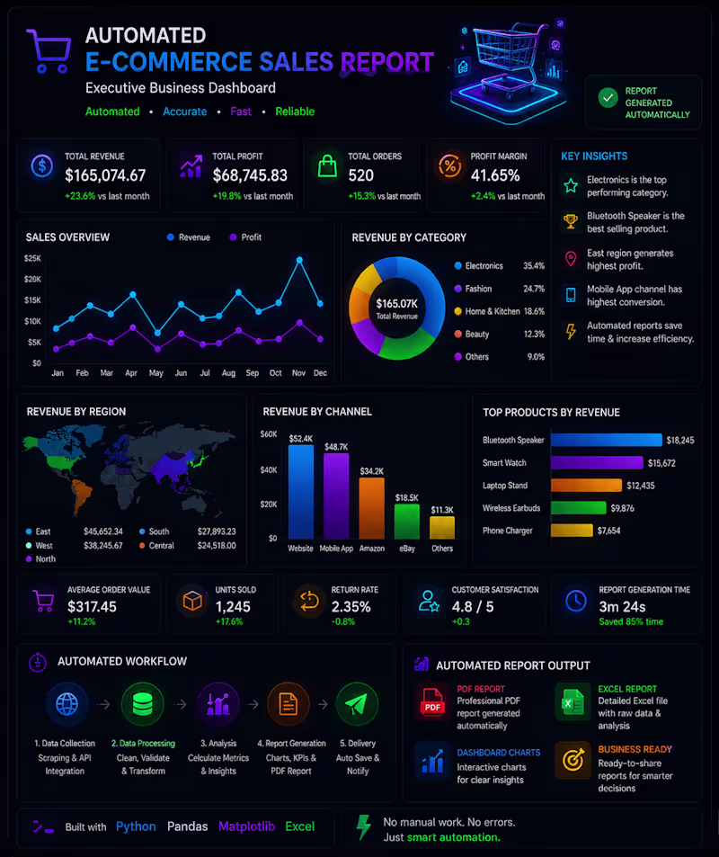 Cover image for Developed an automated e-commerce analytics