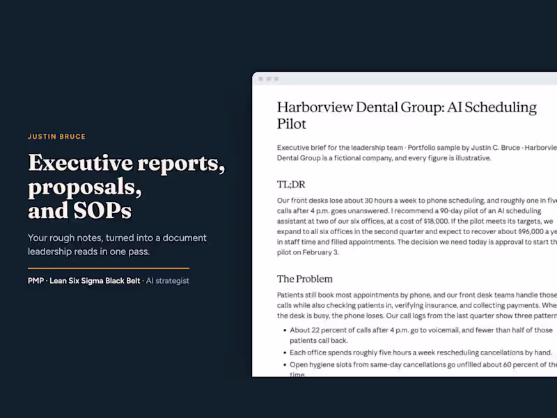 Cover image for Executive Report, Proposal, or SOP From Your Notes