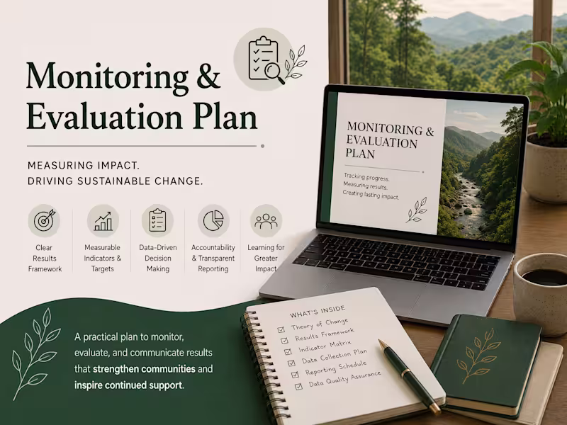 Cover image for Monitoring & Evaluation Plan Sample