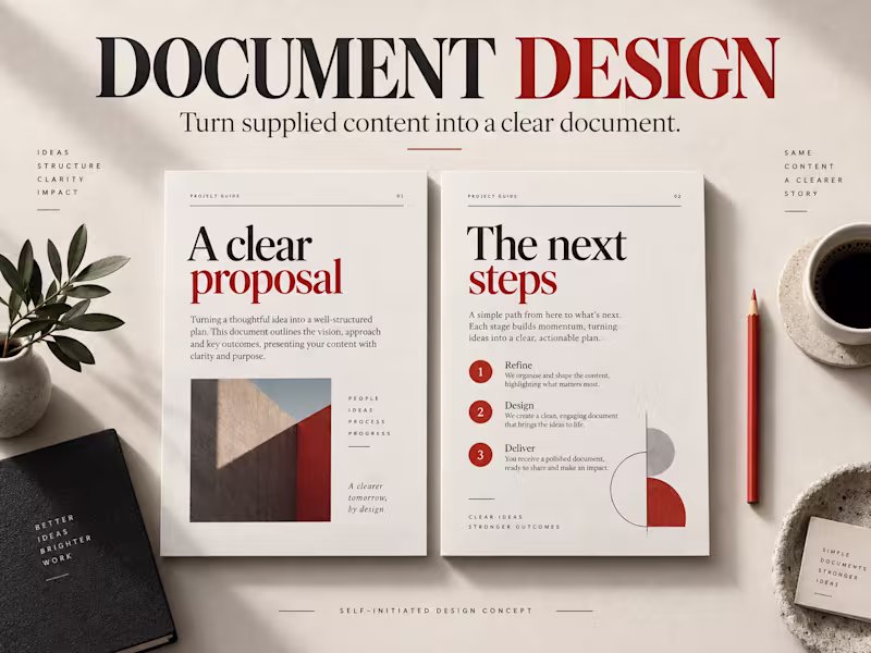 Cover image for Design a polished two-page business document