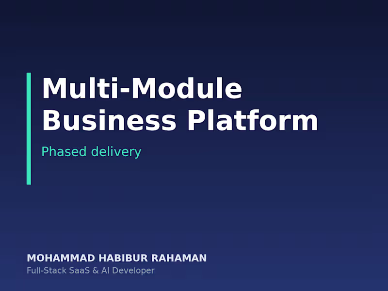 Cover image for Multi-Module Business Platform, Phased Delivery