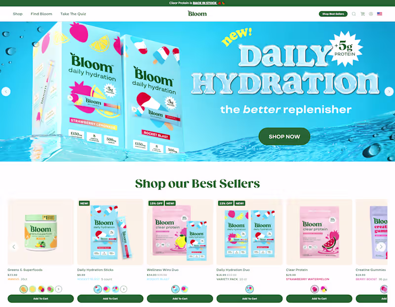 Cover image for Bloom Nutrition (Shopify Plus) Development
Developed
