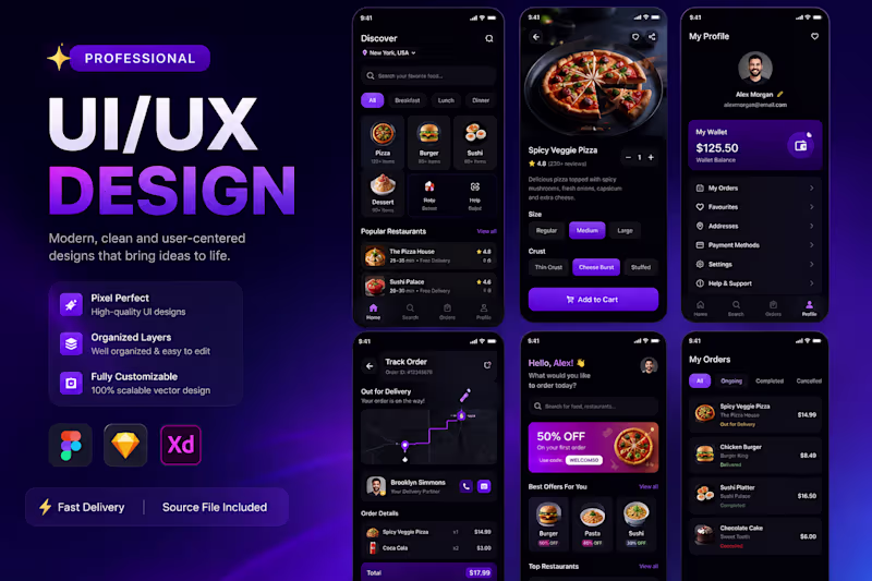 Cover image for I will do figma design, website UI UX design, and mobile app UI